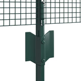 Welded Wire Fence with Posts 100 x 0.6 m PVC-Coated Steel Green 3336537