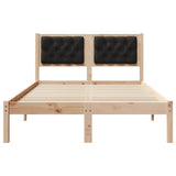 Bed Frame with Headboard Black 120 x 200 cm Solid Pine Wood 878191