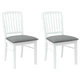 Dining Chairs 2 pcs White 50 x 52.5 x 91 cm Solid Rubber Wood 42020451