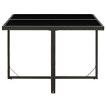 Garden Table Black 109x107x74 cm Poly Rattan and Glass 316764