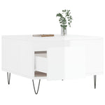 ZNTS Coffee Table High Gloss White 55x55x36.5 cm Engineered Wood 830758
