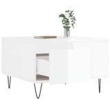 ZNTS Coffee Table High Gloss White 55x55x36.5 cm Engineered Wood 830758