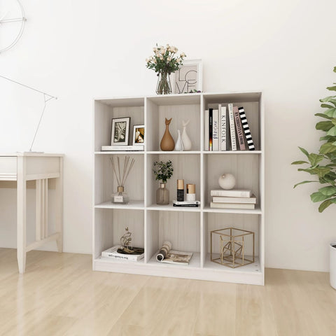 Book Cabinet/Room Divider White 104x33.5x110 cm Solid Pinewood 809973