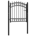 ZNTS Fence Gate with Spikes Steel 100x100 cm Black 146378