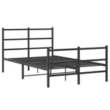 Metal Bed Frame without Mattress with Footboard Black 120x200cm 355381