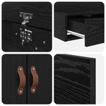 Storage Bed Frame with Drawer Black oak 236.5 x 120 x 31.5 cm 3335630