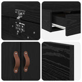 Storage Bed Frame with Drawer Black oak 236.5 x 140 x 31.5 cm 3335638