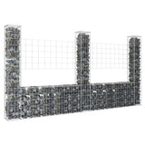 U-shape Gabion Basket with 3 Posts Iron 260x20x150 cm 151283