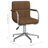 Swivel Office Chair Brown Fabric 334732