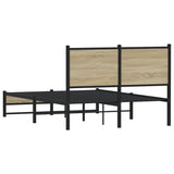 Metal Bed Frame without Mattress Sonoma Oak 120x190 cm Small Double 4007883