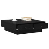 Coffee Table Black Oak 90 x 90 x 28 cm Engineered Wood 868804