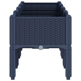 Garden Planter with Legs Blue Grey 160x40x42 cm PP 367901