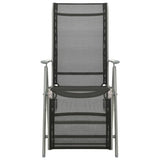 Garden Chair Set of 2 Black and Silver Powder-coated aluminium 312197