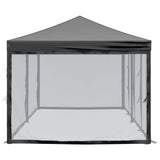 ZNTS Folding Party Tent with Sidewalls Black 3x6 m 93553