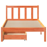 Bed Frame without Mattress Wax Brown 100x200 cm Solid Wood Pine 3301491