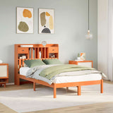 Bookcase Bed without Mattress Wax Brown 135x190 cm Double Solid Wood Pine 3321639