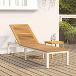 Sun lounger Reclining Grey 200 x 55 x 35cm Solid Acacia wood 4010621