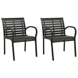 Garden Chairs 2 pcs Steel and WPC Black 312034