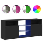 TV Cabinet with LED Lights Black 120x30x50 cm 804302