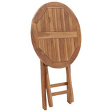 ZNTS Folding Garden Table 60 cm Solid Teak Wood 48993