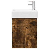 Bathroom Vanity Unit with Tap Smoked Oak 45.5 x 25.5 x 84 cm 889496