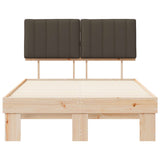 Bed Frame with Upholstered Headboard Taupe 120 x 190 cm 877507