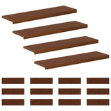 Stair Tread 16 pcs 90 x 30 x 2 cm Dark Brown Solid Oak Wood 3449485