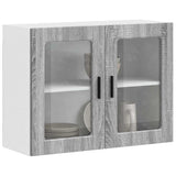 Kitchen Wall Cabinet with Glass Door Porto Grey Sonoma 854093