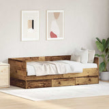 Daybed with Headboard Old Wood 90 x 200 cm Engineered Wood 3333993