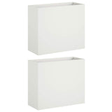Garden Planter 2 pcs White 50 x 20 x 40 cm Cold-rolled Steel 8005445
