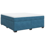 Box Spring Bed with Mattress Dark Blue 180x200 cm Velvet 3285303