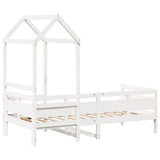 Day Bed with Roof without Mattress White 80x200 cm Solid Wood 3282291