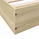 Bed Frame without Mattress Sonoma Oak 180x200 cm Engineered Wood 842002
