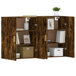 Wall Mounted Cabinets 2 pcs Smoked Oak Engineered Wood 3197878