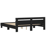 ZNTS Bed Frame with LED without Mattress Black 180x200 cm Super King 3207526