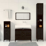 Bathroom Furniture Set with Drawer 3 pcs Black 30 x 30 x 180 cm 3333091
