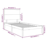 Bed Frame without Mattress White 90x190 cm Single Solid Wood 3104769