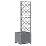 ZNTS Garden Planter with Trellis Light Grey 40x40x136 cm PP 153270
