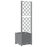 ZNTS Garden Planter with Trellis Light Grey 40x40x136 cm PP 153270