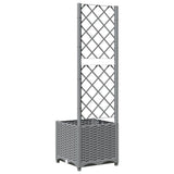 Garden Planter with Trellis Light Grey 40x40x136 cm PP 153270