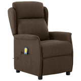 Massage Chair with Cushion Brown 93.5 x 67.5 x 101.5 cm Fabric 348353