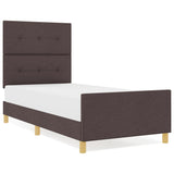 ZNTS Bed Frame Dark Brown 90x200 cm Fabric 3344700