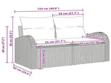 Garden Sofa Set Grey Poly Rattan 3346019
