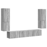 TV Cabinet Set Wall-mounted 4 pcs Grey Sonoma Engineered Wood 3409048