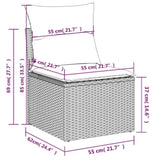Garden Sofa 3 pcs Brown 55 x 62 x 69 cm Poly rattan 366238