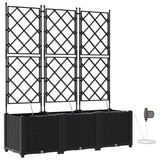 Garden Planter 3 pcs Black 120 x 40 x 142 cm Plastic 42002853