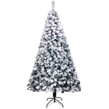 ZNTS 7ft Pvc Flocking Christmas Tree 1300 Branches Spread Out Naturally Tree 37966761