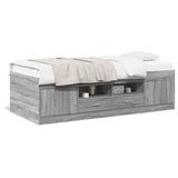 Daybed with Drawers without Mattress Grey Sonoma 90x200 cm 3280249