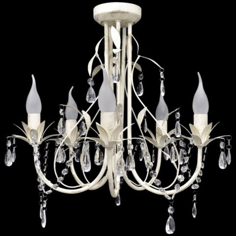 Crystal Pendant Ceiling Lamp Chandelier Elegant 5 Bulb Sockets 240687