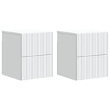 Wall-Mounted Bedside Cabinet 2 pcs White 33 x 34.5 x 40 cm 898466